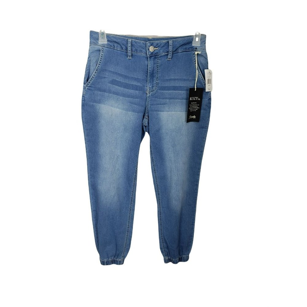 Royalty For‎ Me Women Kozy Fit WP60164 Denim Blue Jeans Joggers Mid Rise Size 4